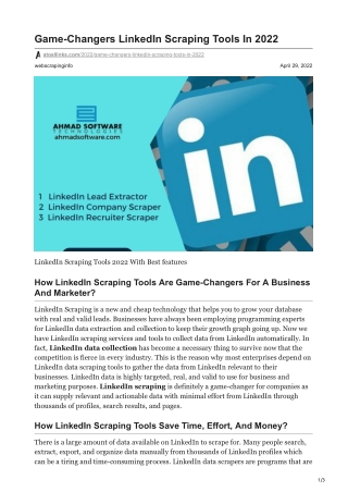 Game-Changers LinkedIn Scraping Tools In 2022