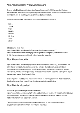 Altın Almanın Kolay Yolu: Altinbu.com