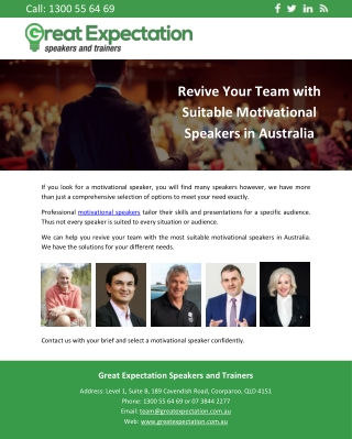 Revive Your Team with Suitable Motivational Speakers in Australia