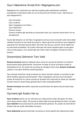 Oyun Haberlerine Anında Erişin: Magnigame.com