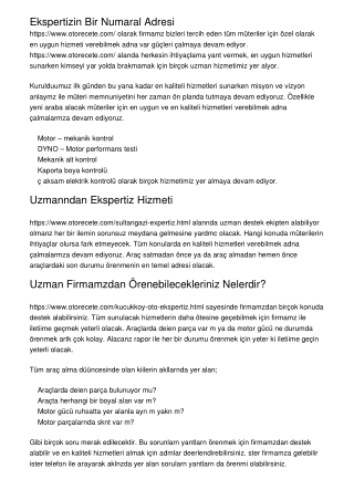 Ekspertizin Bir Numaralı Adresi