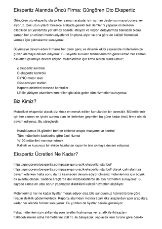 Ekspertiz Alanında Öncü Firma: Güngören Oto Ekspertiz