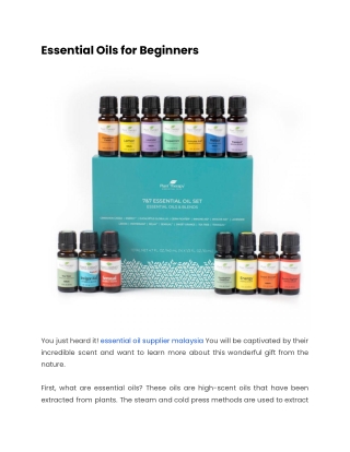 Essential Oils for Beginners