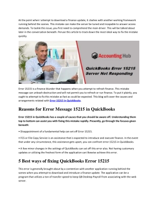 How to Troubleshoot QuickBooks Error 15215