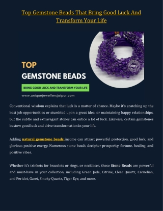 Top Gemstone Beads that Bring Good Luck & Transform Your Life