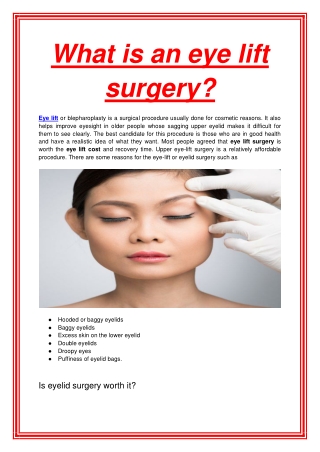 What is an eye lift surgery