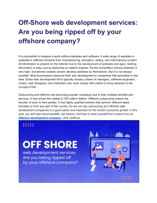 Off-Shore web development services_ Are you being ripped off by your offshore company_.docx