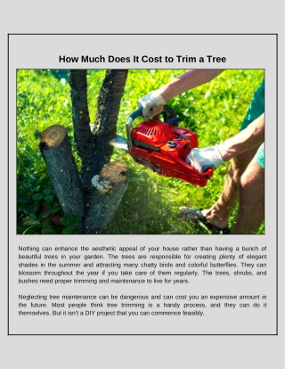 Costs and Prices for Tree Trimming