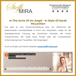 In The Arms Of An Angel - In Style Of Sarah McLachlan