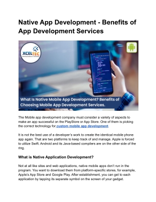 Native App Development - Benefits of App Development Services