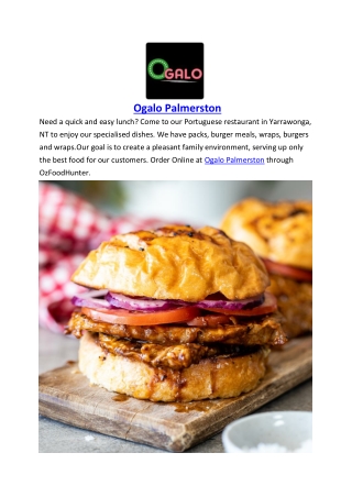 $5 Off - Ogalo Palmerston Portuguese Takeaway Yarrawonga, NT