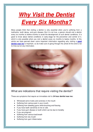 Why Visit the Dentist Every Six Months