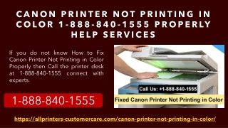 Canon Printer Not Printing in Color 1-888-840-1555 Properly Help Services