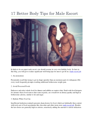 17 Better Body Tips For Male Escort