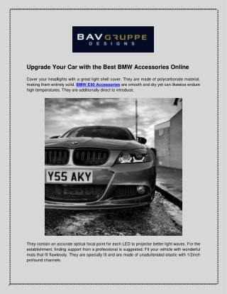 Upgrade Your Car with the Best BMW Accessories Online (pdf)