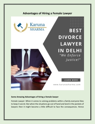 Advantages of Hiring a Female Lawyer
