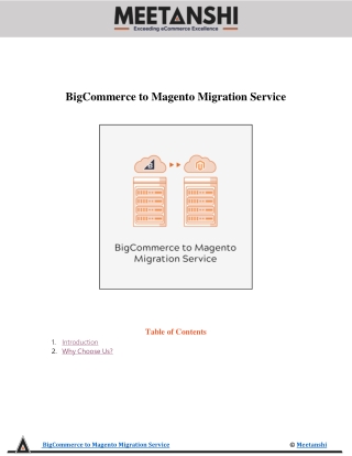 BigCommerce to Magento Migration Service