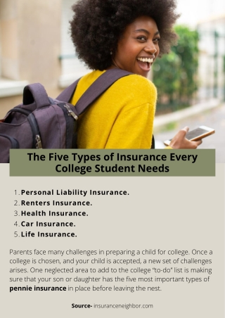 The Five Types of Insurance Every College Student Needs