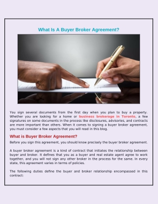 Things You Need to know About Buyer Broker Agreement