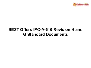 BEST Offers IPC-A-610 Revision H and G Standard Documents