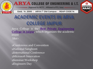 Academic Events In Arya College Jaipur