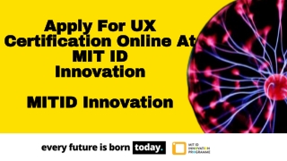 UX Certification Online - MIT ID Innovation