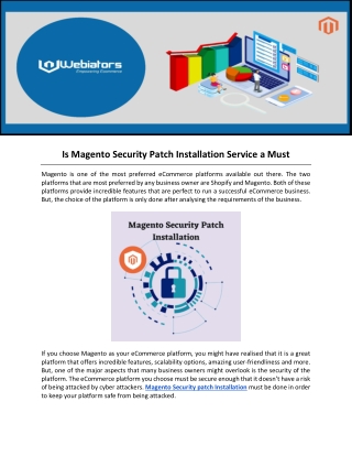 Is Magento Security Patch Installation Service a Must