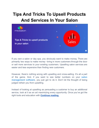 Tips And Tricks To Upsell Products And Services In Your Salon