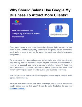 Why Should Salons Use Google My Business To Attract More Clients