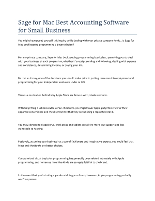 Sage for Mac Best Accounting Software for Small Business