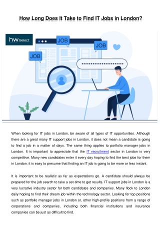 How Long Does It Take to Find IT Jobs in London?