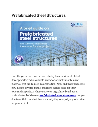 Prefabricated Steel Structures
