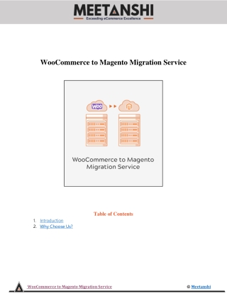 WooCommerce to Magento Migration Service