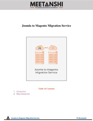 Joomla to Magento Migration Service