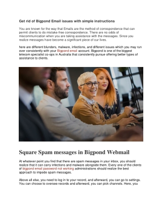 Get rid of Bigpond Email issues with simple instructions