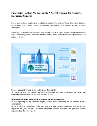 Enterprise Content Management A Secret Weapon for Sensitive Document Control