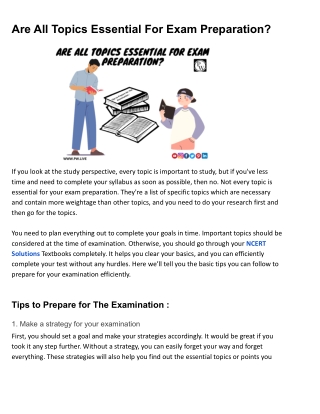 Are All Topics Essential For Exam Preparation_