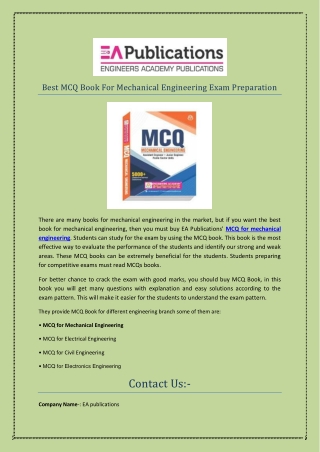 Best MCQ Book For Mechanical Engineering Exam Preparation