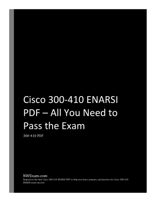 Cisco 300-410 ENARSI PDF – All You Need to Pass the Exam