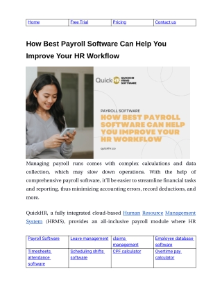 How Best Payroll Software Can Help You Improve Your HR Workflow