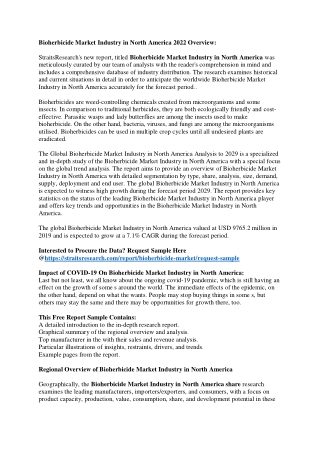 Big Boom in Bioherbicide Market Industry in North America, Scope and Price