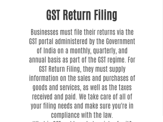 GST Return Filing