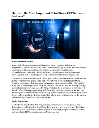 Here are the Most Important Retail Sales ERP Software Features