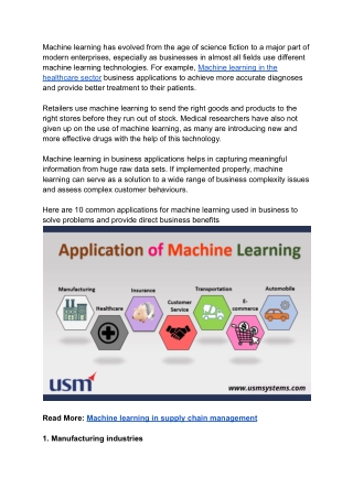 Applications Of Machine Learning In Business 2022