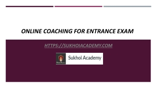 Online Coaching For Entrance Exam