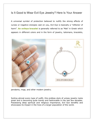 Is It Good to Wear Evil Eye Jewelry