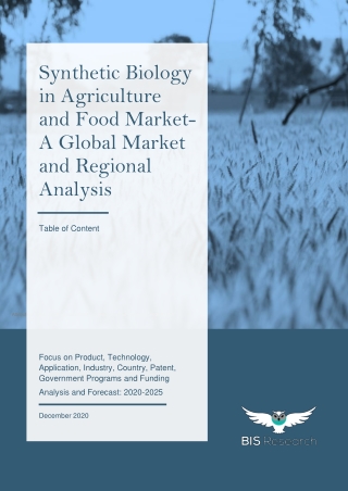 Global Synthetic Biology in Agriculture and Food Market