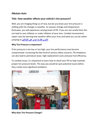 How weather affects your vehicle’s tire pressure?