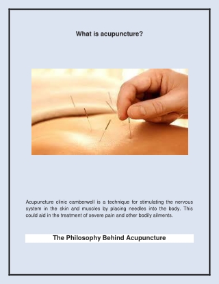 Best Acupuncture Clinic in Camberwell