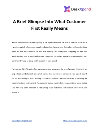 A Brief Glimpse Into What Customer First Really Means